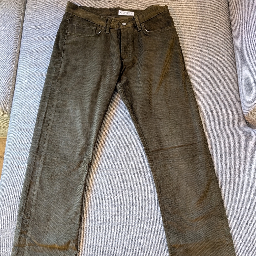 Gustin Olive Corduroy Men's Pants - size 32